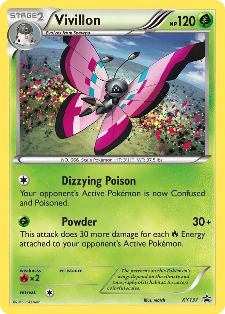 Vivillon card front, XY Black Star Promos XY137