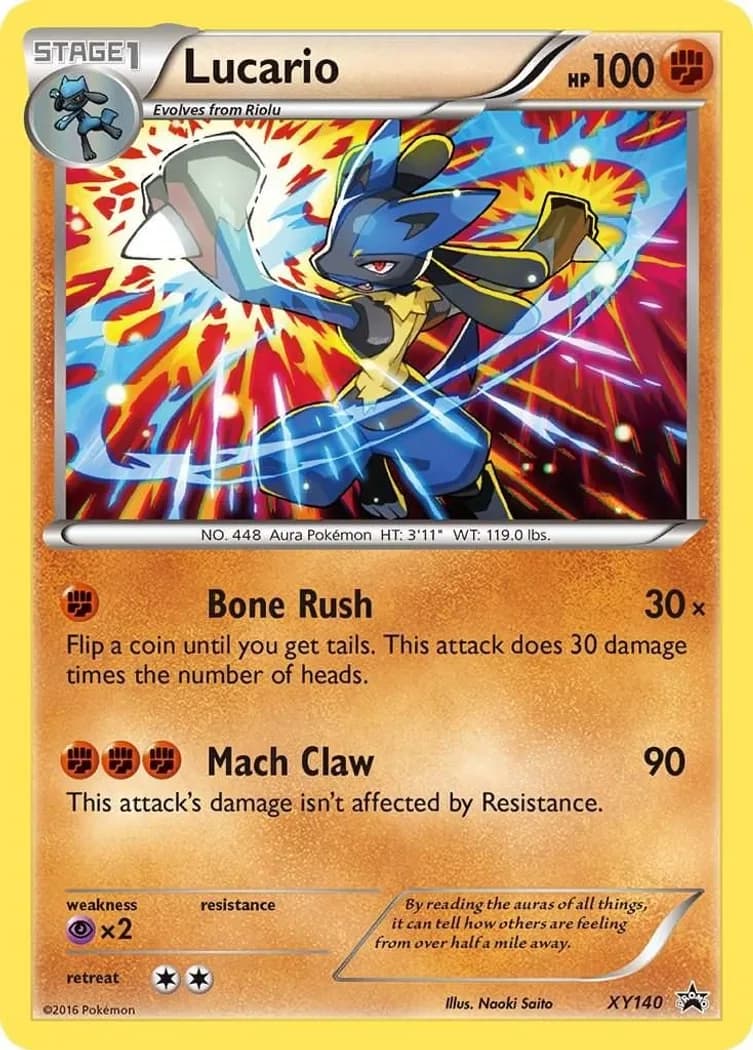 Lucario card front, XY Black Star Promos XY140