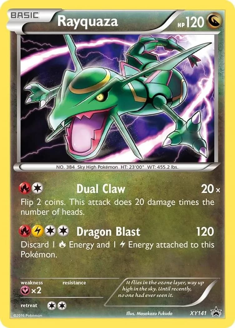 Rayquaza card front, XY Black Star Promos XY141