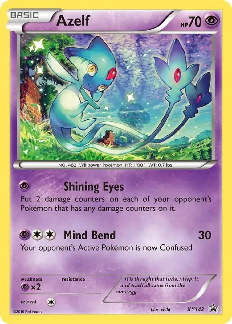 Azelf card front, XY Black Star Promos XY142