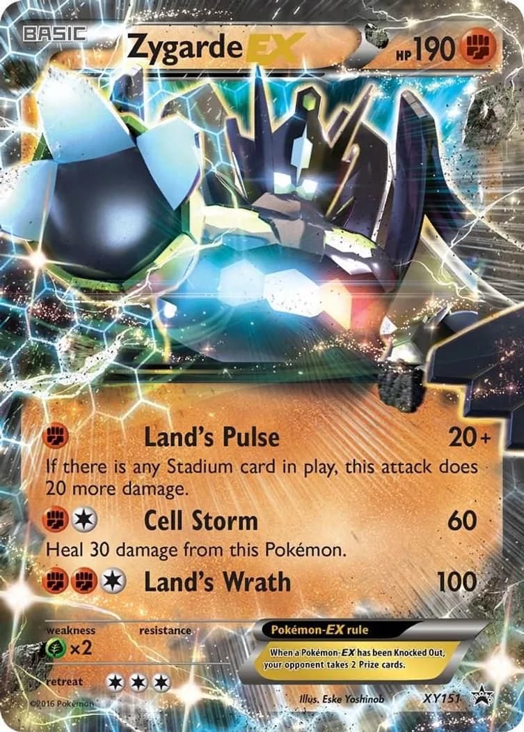 Zygarde-EX card front, XY Black Star Promos XY151