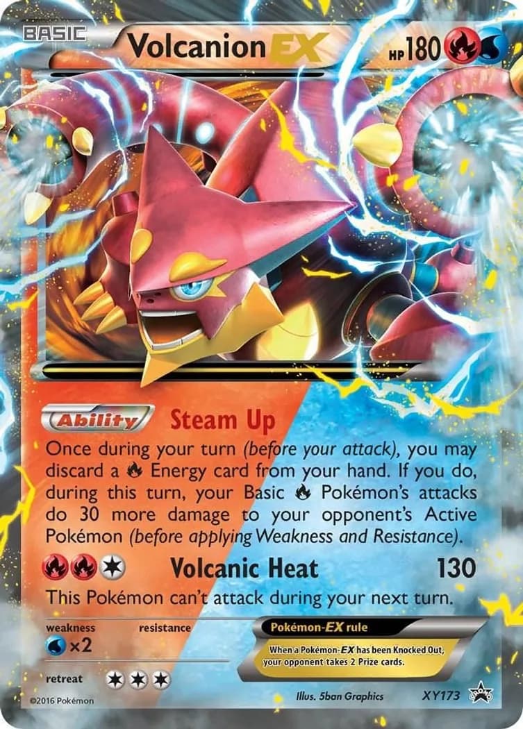 Volcanion-EX card front, XY Black Star Promos XY173