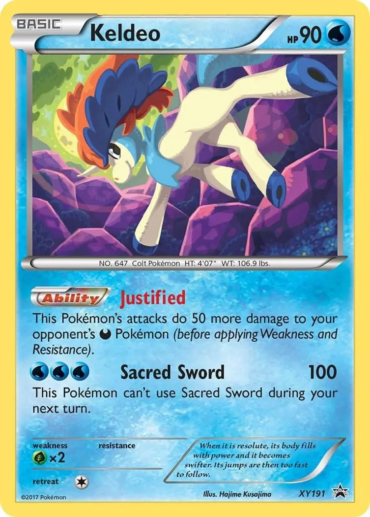 Keldeo card front, XY Black Star Promos XY191