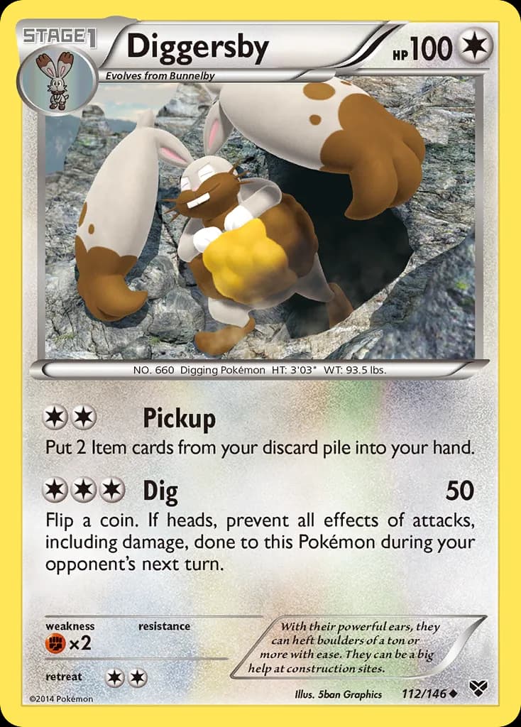 XY Diggersby card front, 112/146