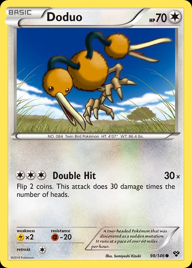 XY Doduo card front, 98/146