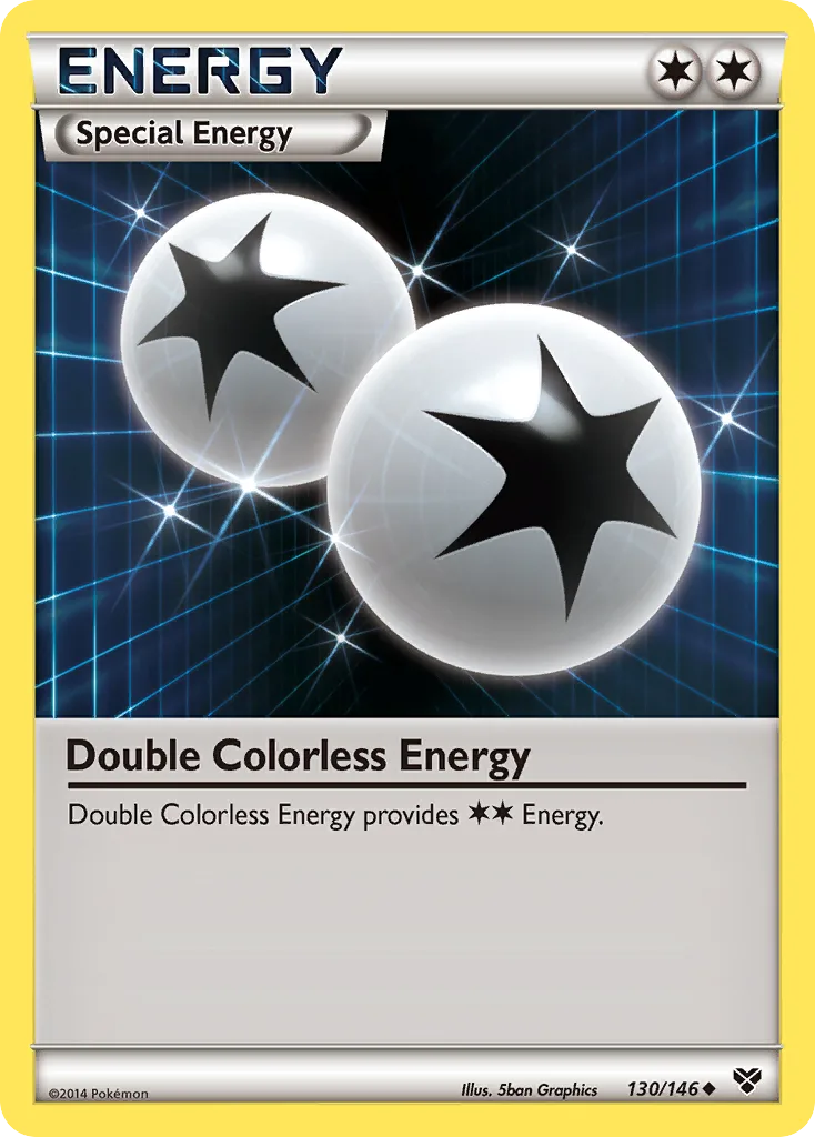 XY Double Colorless Energy card front, 130/146