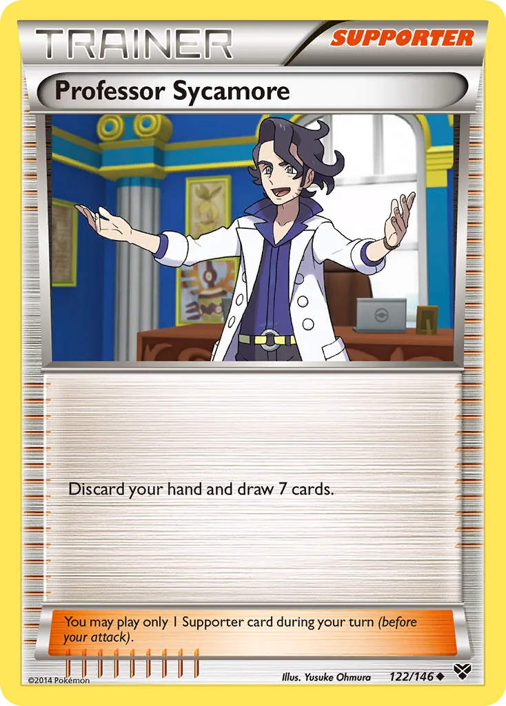 XY Professor Sycamore card front, 122/146
