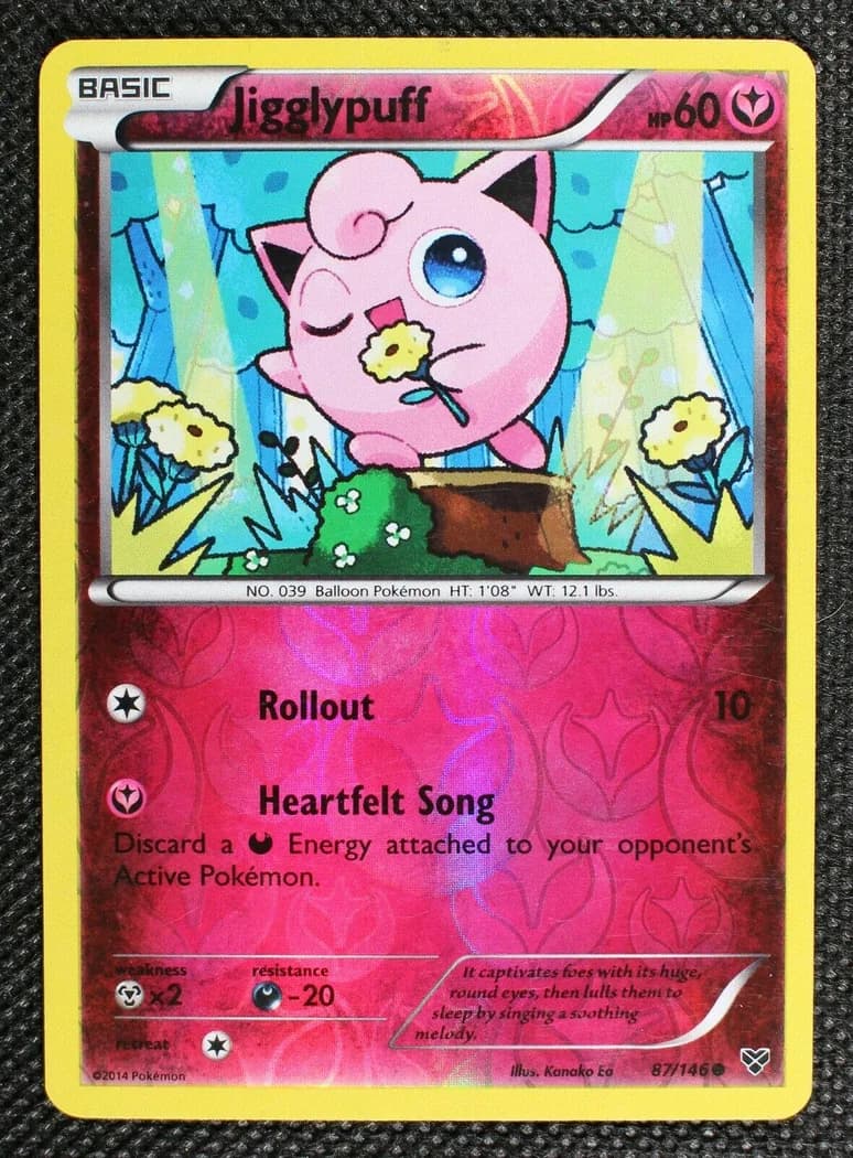 Jigglypuff reverse holo card front, XY 87/146