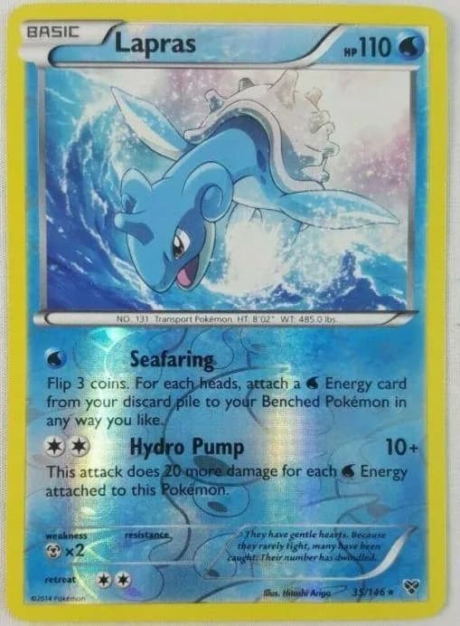 Lapras reverse holo card front, XY 35/146