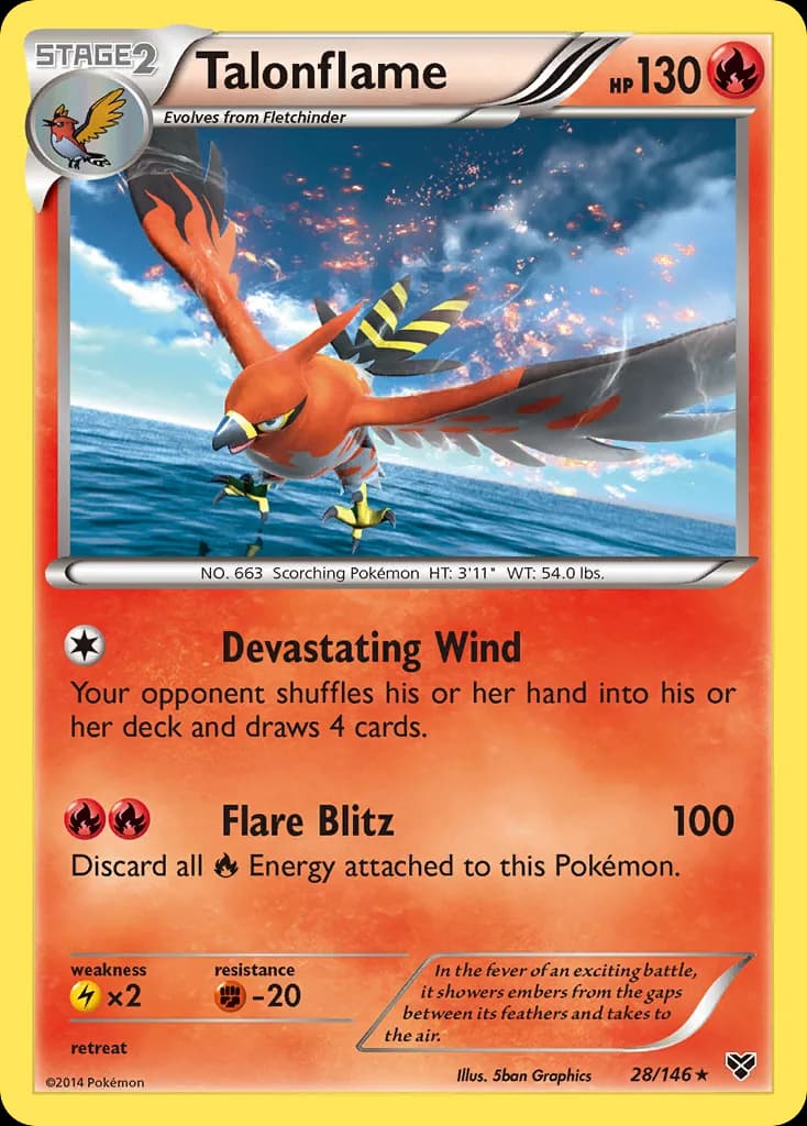 XY Talonflame card front, 28/146