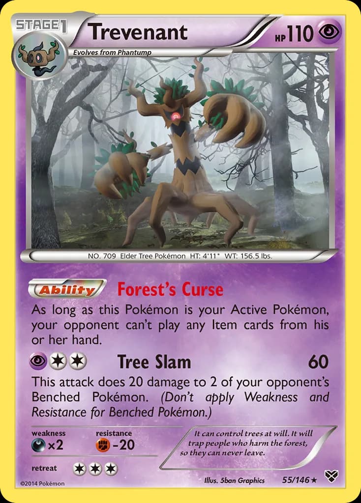 XY Trevenant card front, 55/146