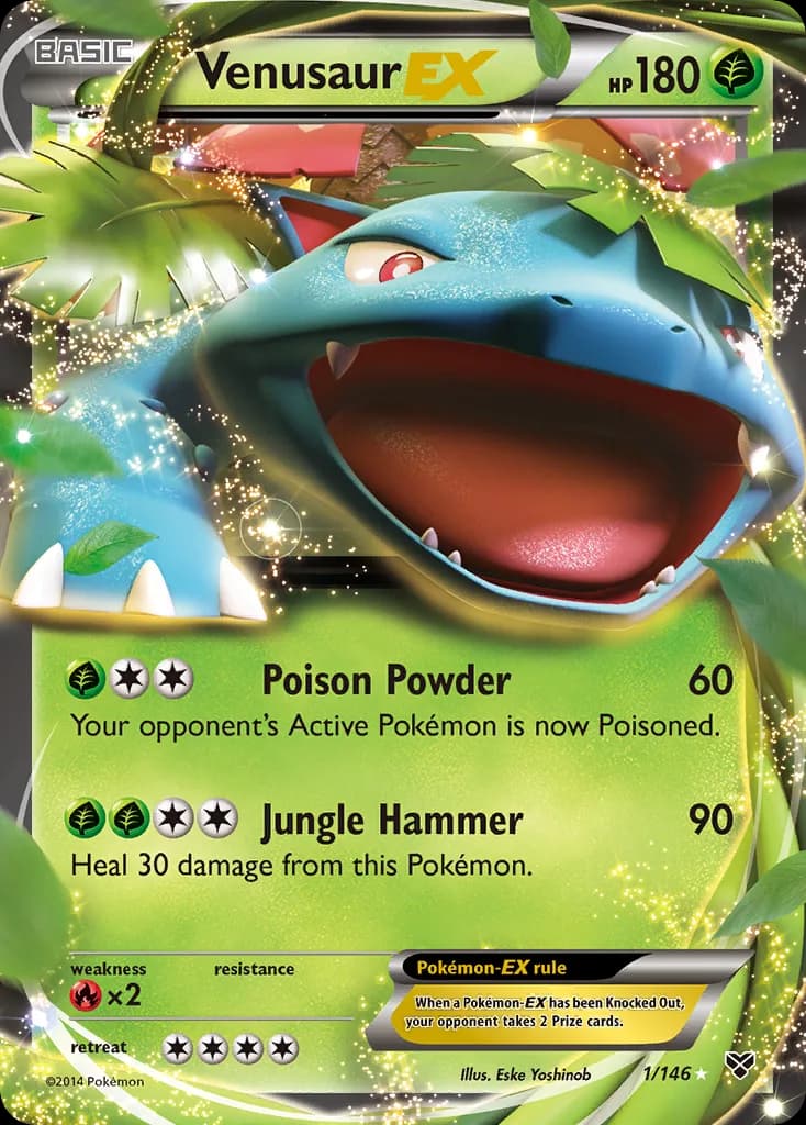 XY Venusaur-EX card front, 1/146