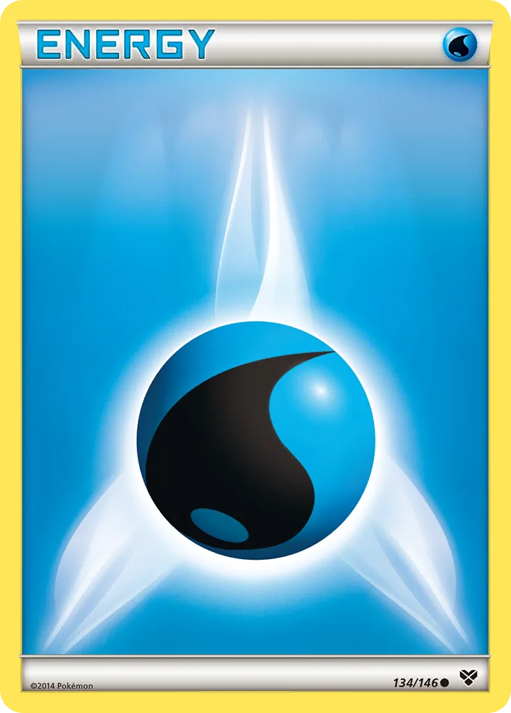 Water Energy, XY 134/146, English non-holo base-card reference; reverse-holo finish is not shown
