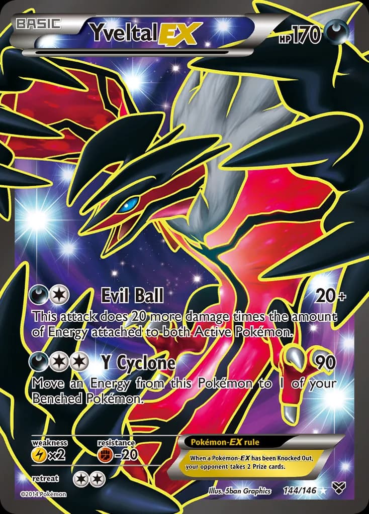 XY Yveltal-EX card front, 144/146