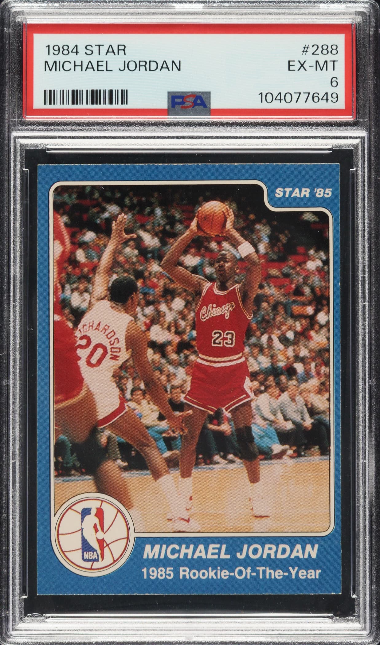 1984-85 Star Company Basketball Rookie of the Year Michael Jordan #288 card front