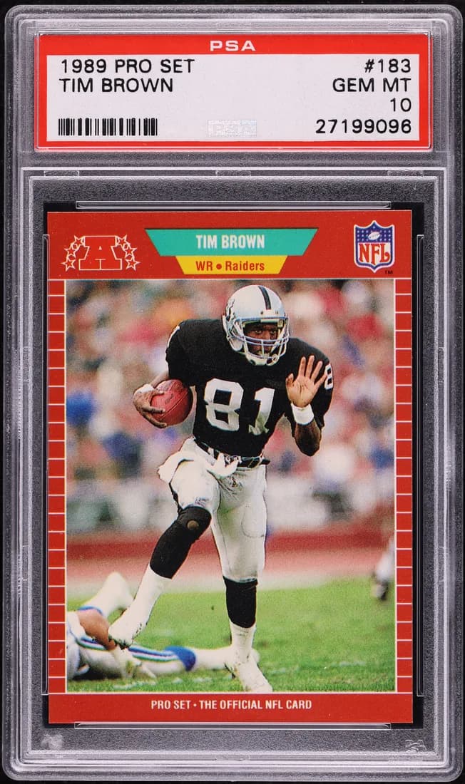 1989 Pro Set Football Tim Brown #183 card front