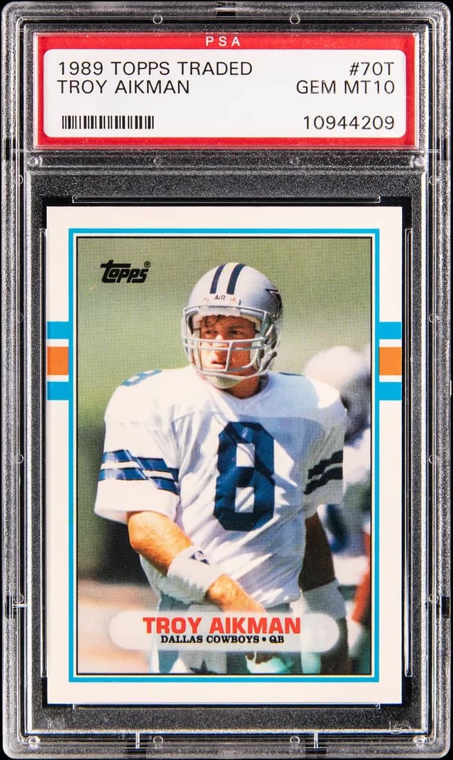 1989 Topps Traded Troy Aikman #70T card front