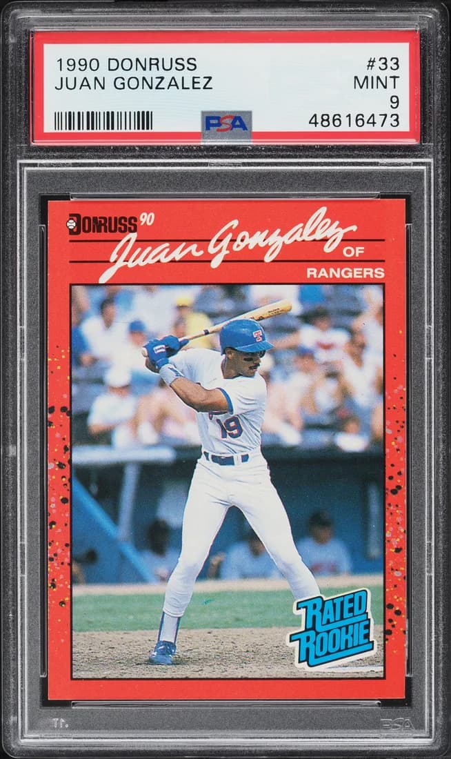 1990 Donruss Juan González #33 card front