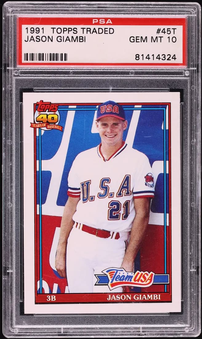1991 Topps Traded Jason Giambi #45T card front