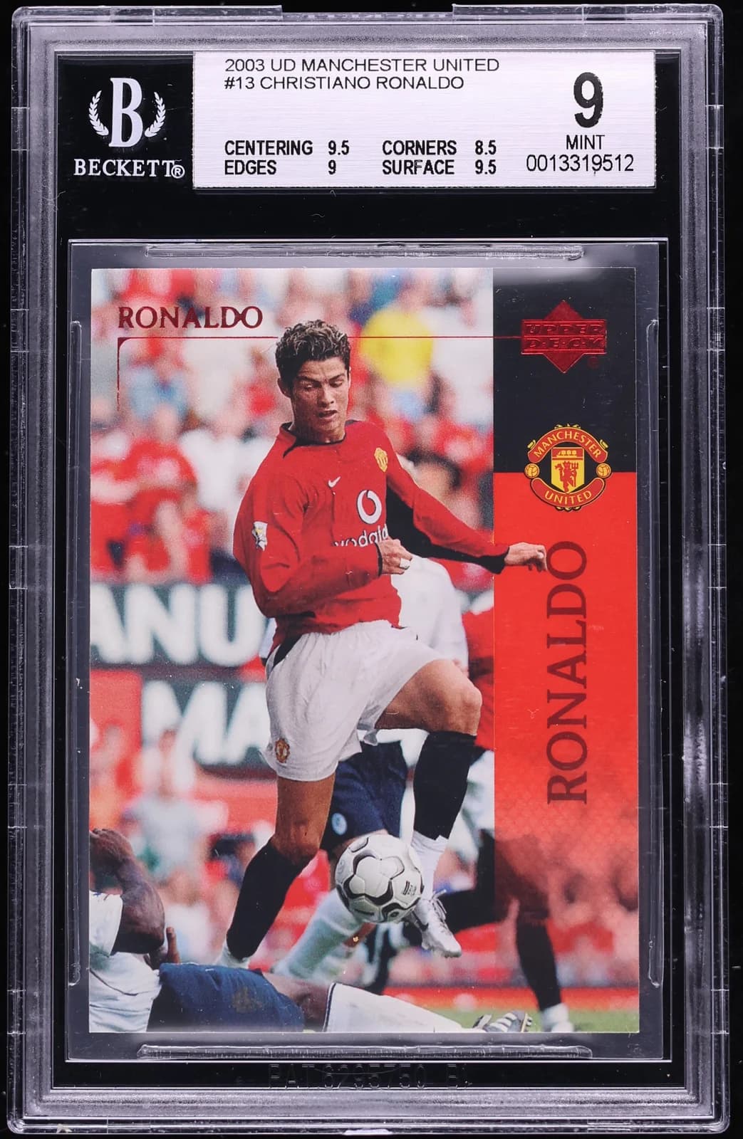 2003-04 Upper Deck Manchester United Cristiano Ronaldo, graded copy from a recorded sale (slab front)