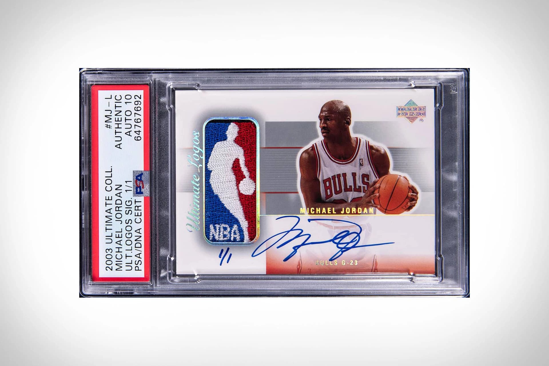 2003-04 Upper Deck Ultimate Collection Ultimate Logos Signature Michael Jordan card front