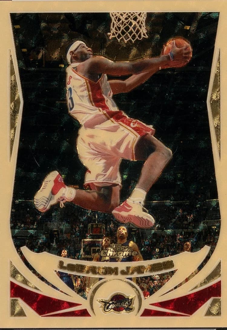2004-05 Topps Chrome LeBron James #23 Superfractor card front