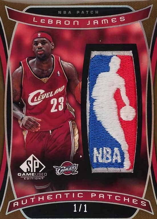 2004-05 Upper Deck SP Game Used Authentic Fabrics Patches #AFP-LJ LeBron James card front