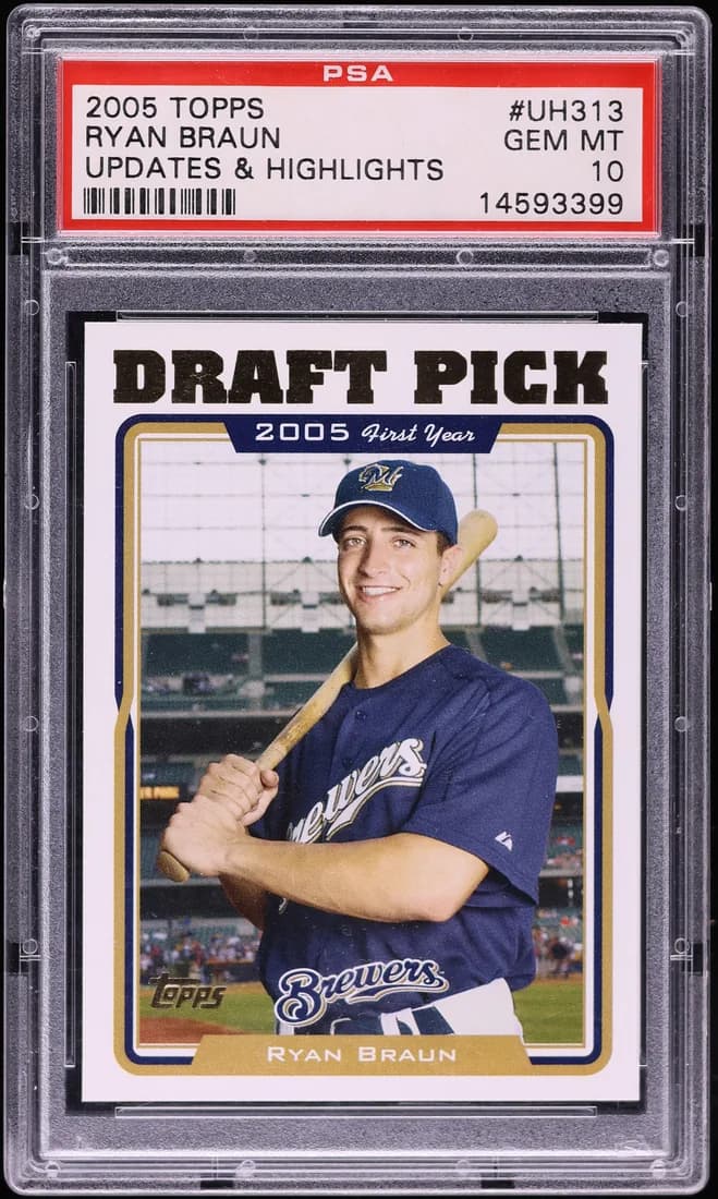 2005 Topps Updates & Highlights Ryan Braun #UH313 card front