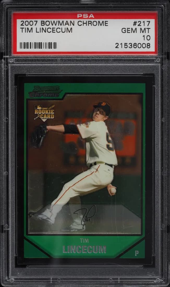 2007 Bowman Chrome Tim Lincecum #217 card front