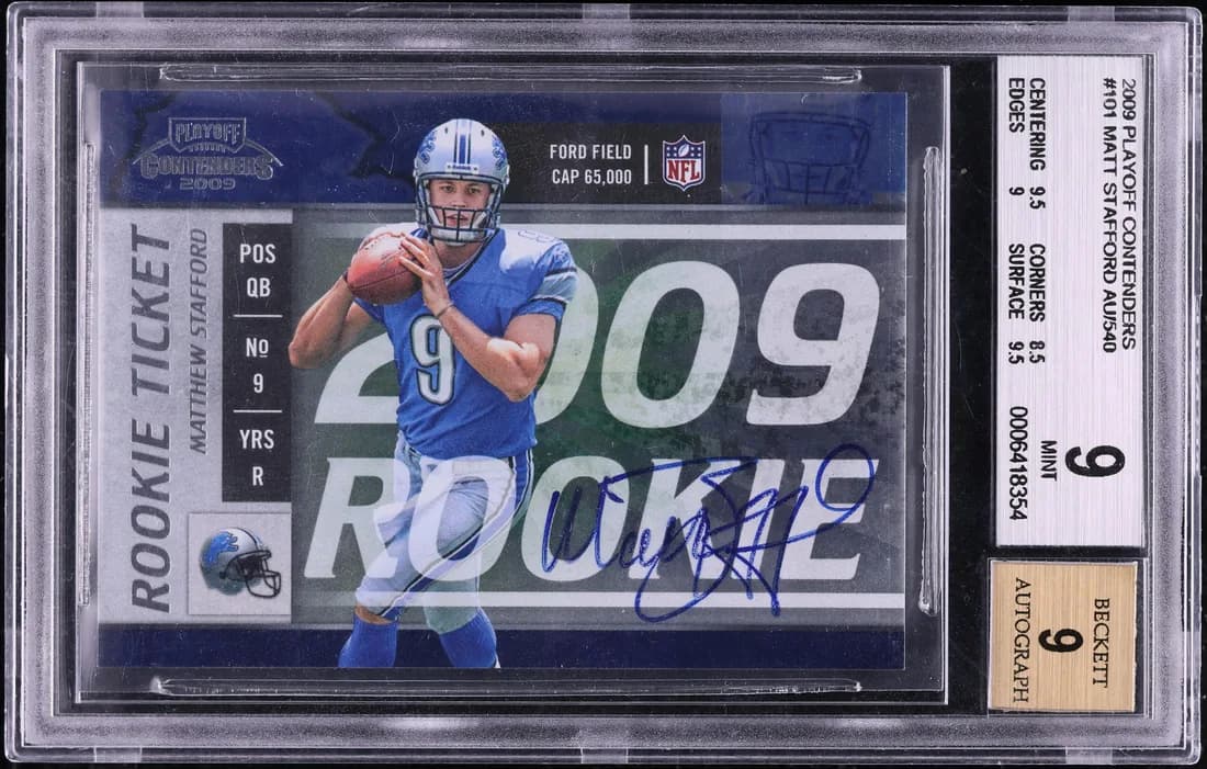 2009 Playoff Contenders Rookie Ticket Autograph Matthew Stafford #101 card front