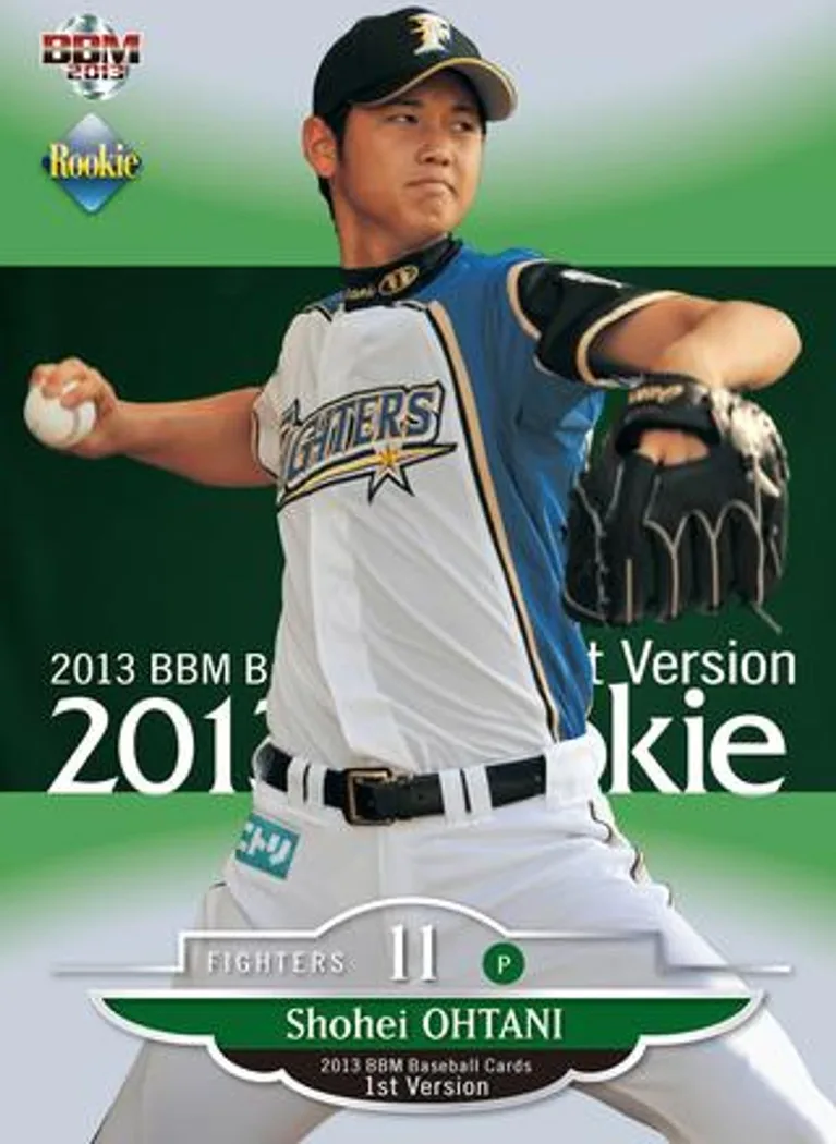 2013 BBM 1st Version Shohei Ohtani #183 Green Rookie Foil /100 card front