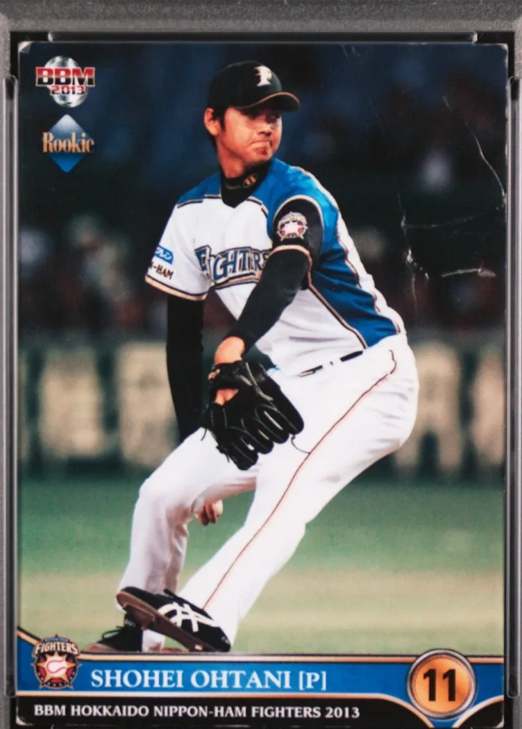2013 BBM Hokkaido Nippon-Ham Fighters Shohei Ohtani #F02a (pitching) card front
