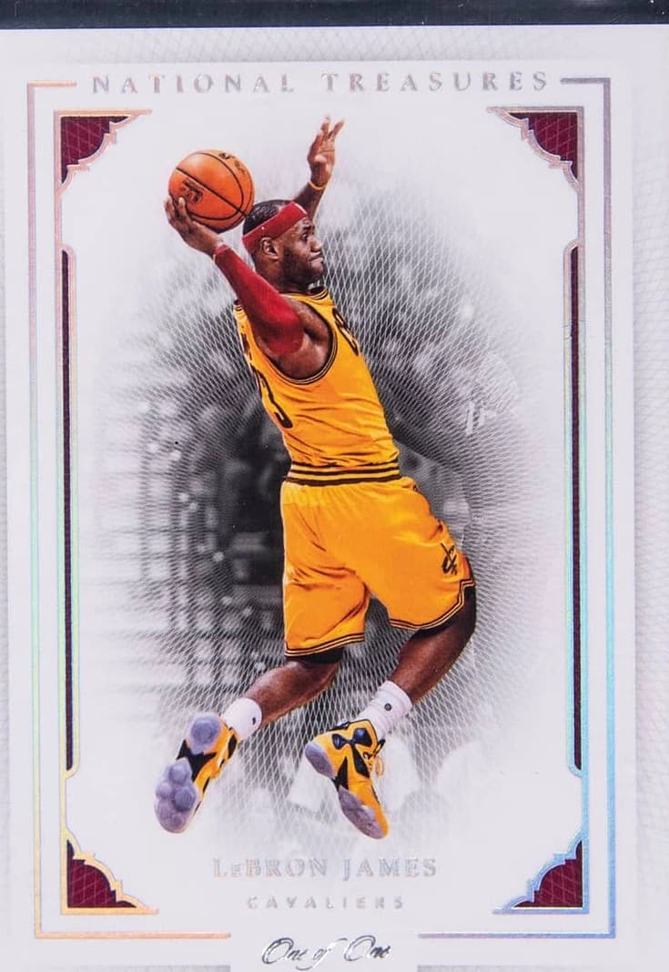 2015-16 Panini National Treasures #25 LeBron James Platinum card front