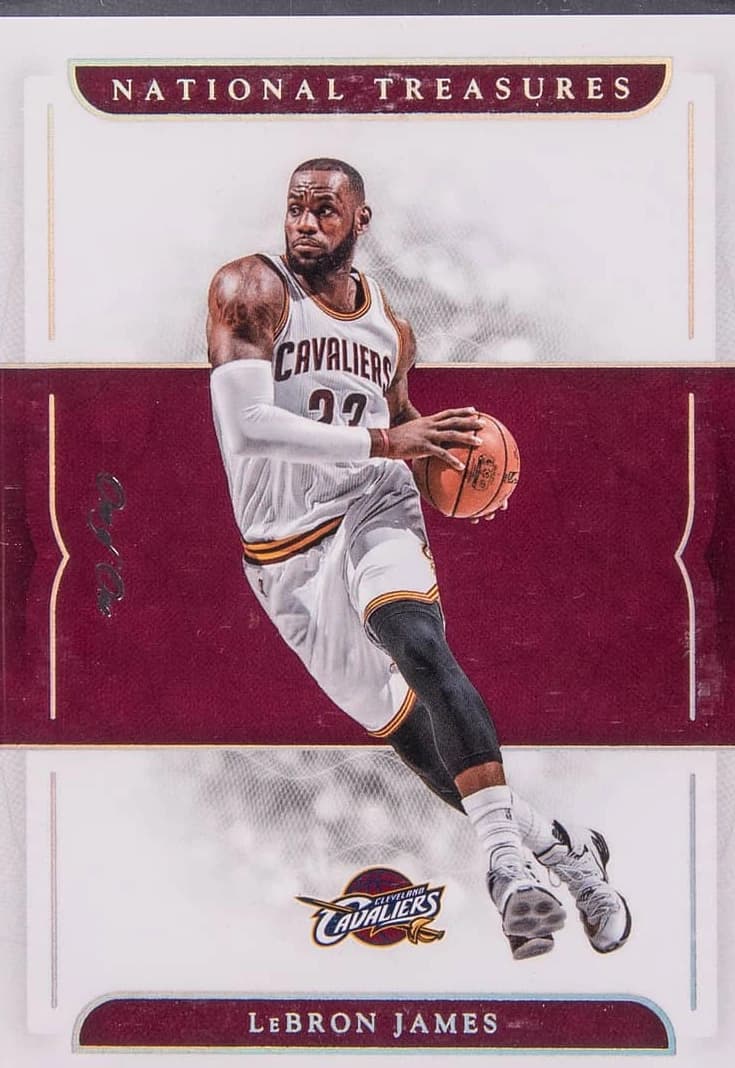 2016-17 Panini National Treasures #91 LeBron James Platinum card front