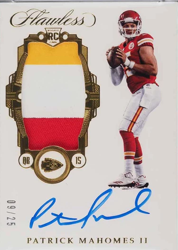 2017 Panini Flawless Patrick Mahomes Rookie Patch Autograph #RP-PM card front