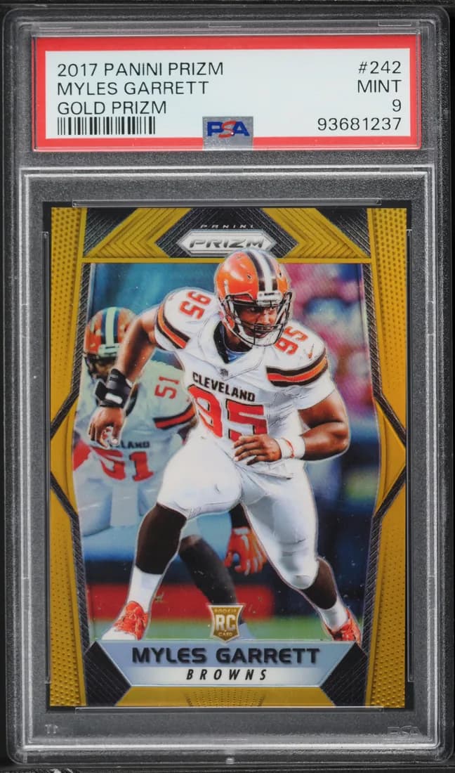 2017 Panini Prizm Gold Prizm Myles Garrett #242 (/10) card front