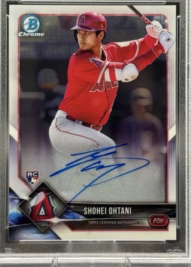 2018 Bowman Chrome Rookie Autographs Shohei Ohtani #BCRA-SO card front