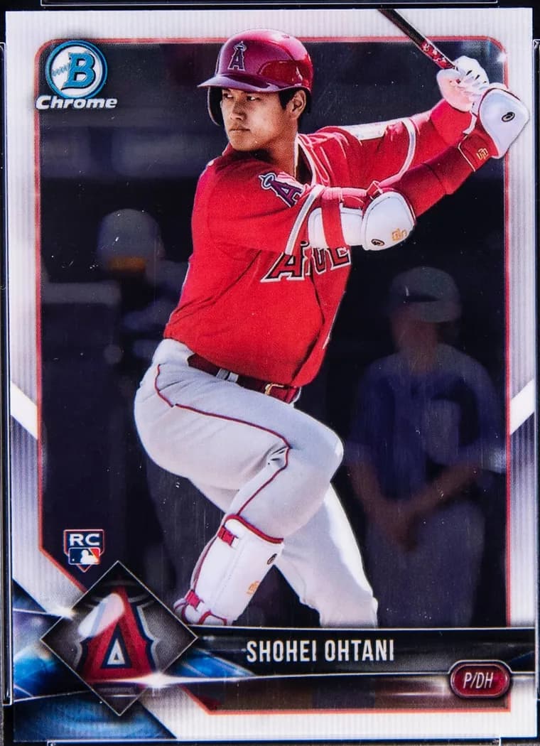 2018 Bowman Chrome Shohei Ohtani #1; representative card reference, color/finish and individual copy details may differ
