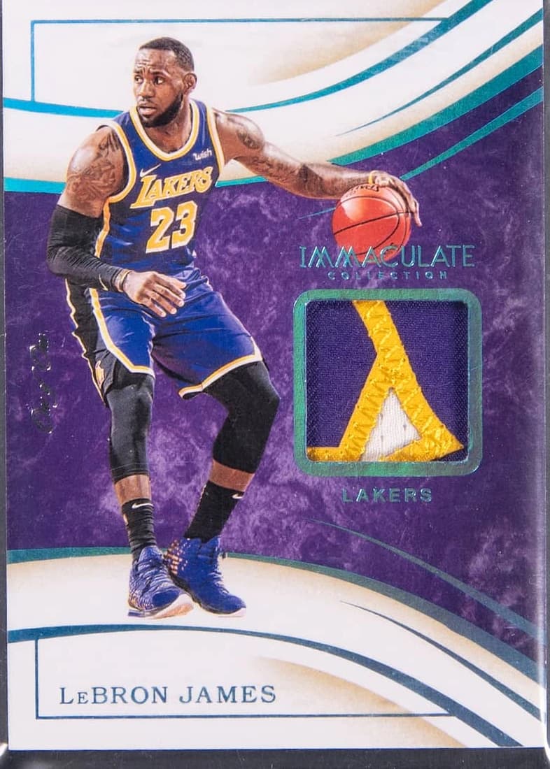 2019-20 Panini Immaculate Collection Materials Platinum #MT-LBJ LeBron James card front