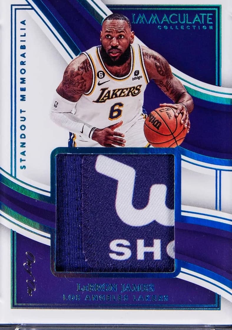 2022-23 Panini Immaculate Collection Standout Memorabilia Platinum #ISMLBJ LeBron James card front
