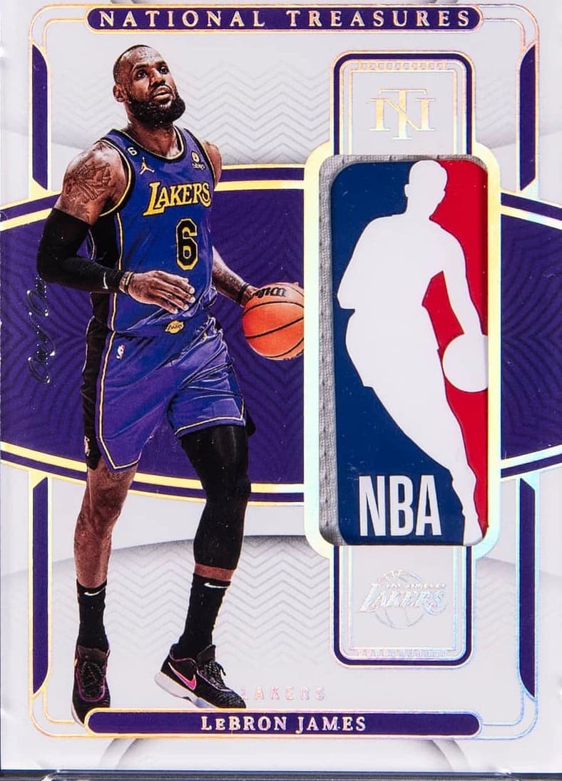 2022-23 Panini National Treasures Colossal Logoman #CL-BRO LeBron James card front