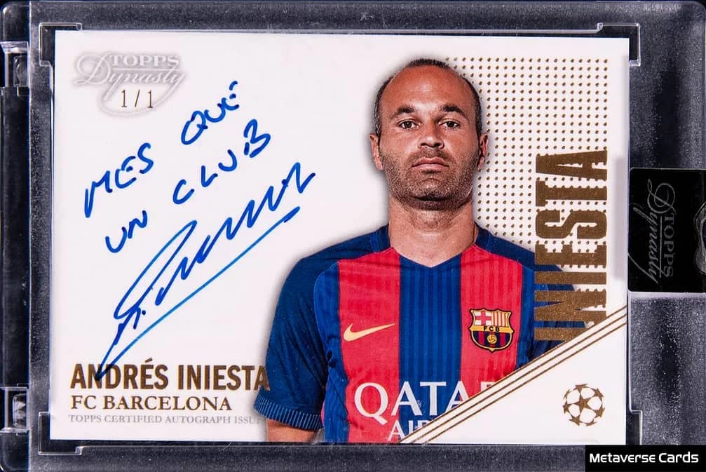 2022-23 Topps Dynasty UEFA Champions League Autograph Gold Andrés Iniesta, copy from a recorded sale (front)