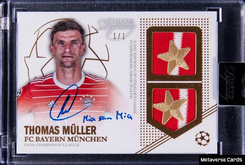 2022-23 Topps Dynasty UEFA Champions League Gold Thomas Müller, copy from a recorded sale (front)