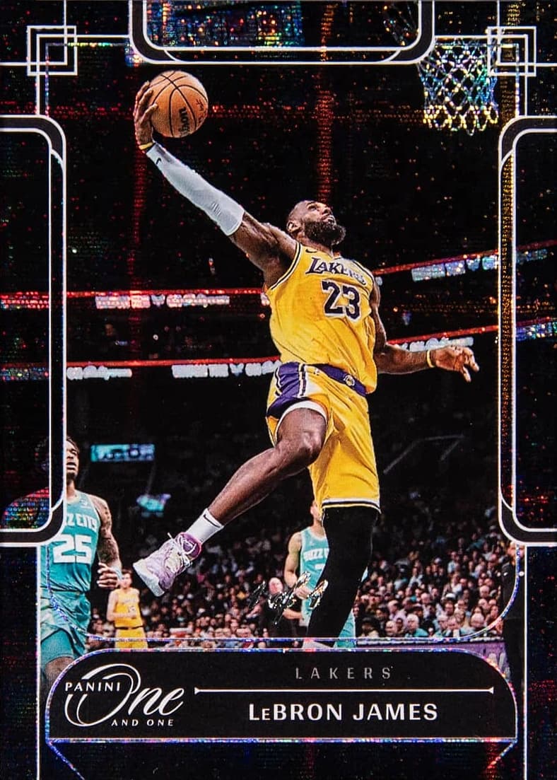 2023-24 Panini One and One #87 LeBron James Black card front
