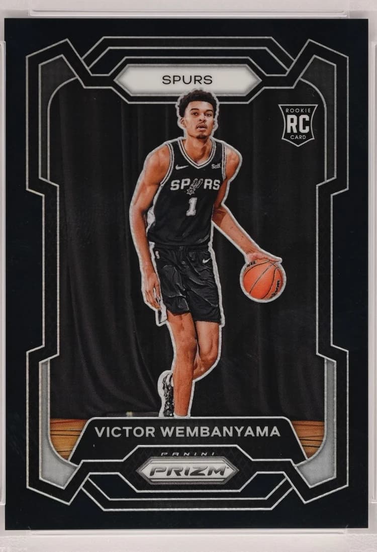 2023-24 Panini Prizm Black Prizm Victor Wembanyama #136 1/1 card front