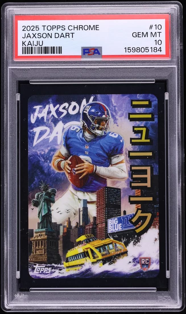 2025 Topps Chrome Kaiju Jaxson Dart card front