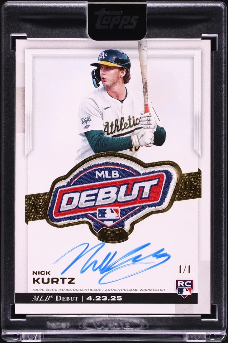 2025 Topps Chrome Update Rookie Debut Patch Autographs Nick Kurtz #RDPA-KU 1/1 card front