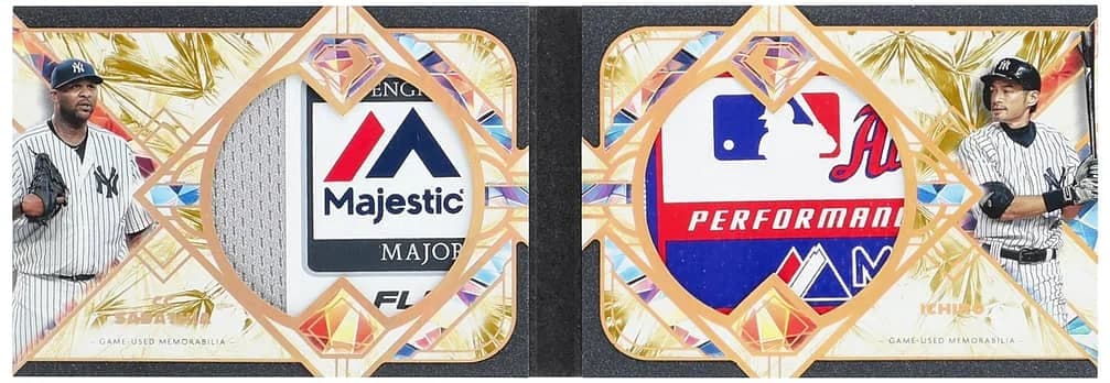 2025 Topps Diamond Icons Dual Player Dual Relic Booklet CC Sabathia / Ichiro Suzuki, copy from a recorded sale (front)