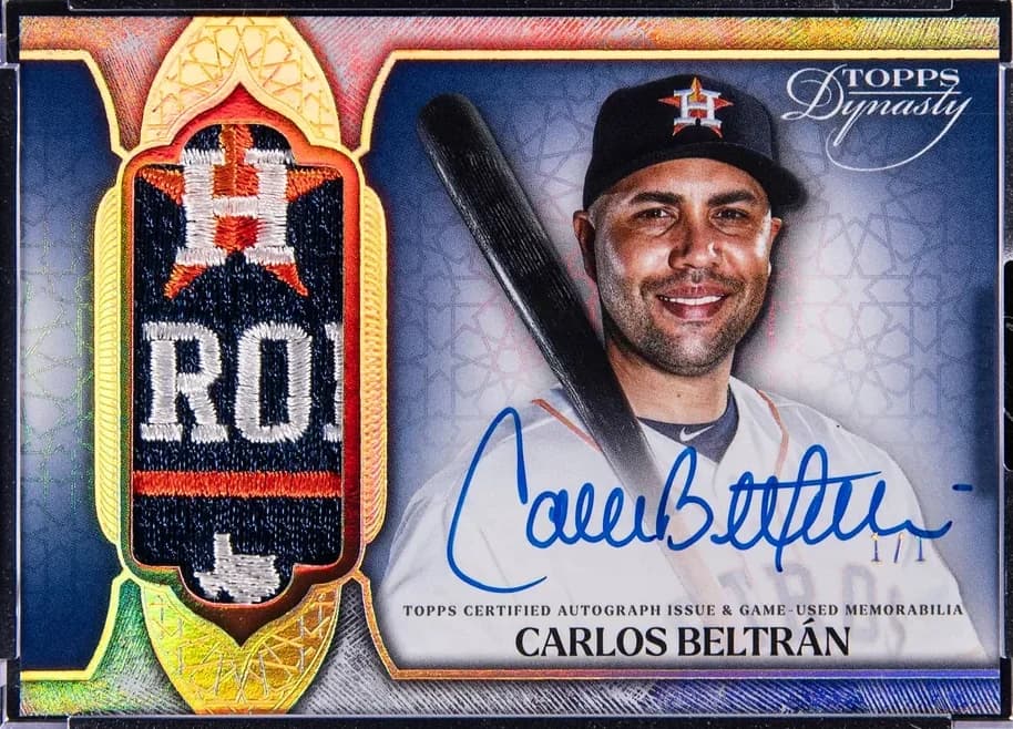 2025 Topps Dynasty Patch Autograph Gold Carlos Beltrán #DAP-CB2 1/1 card front