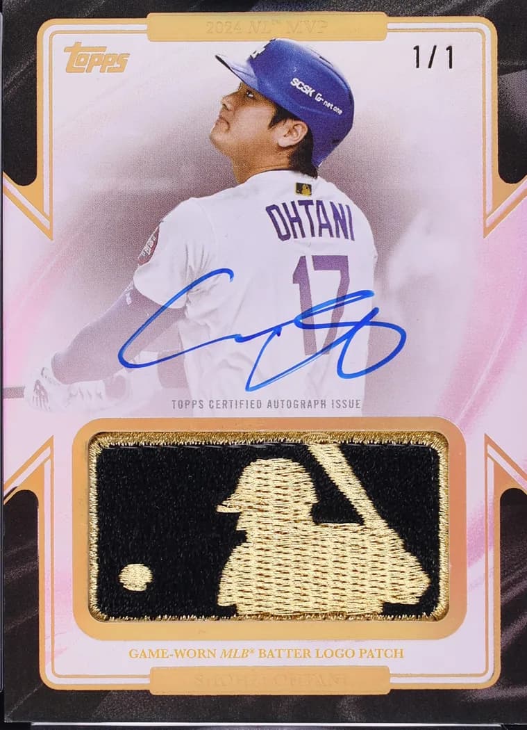 2025 Topps Chrome MVP Award Gold MLB Logoman Shohei Ohtani Patch Autograph #GOLDA-SO card front